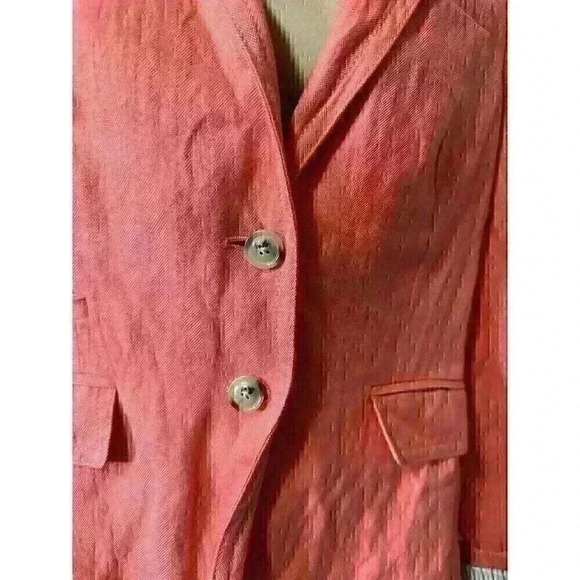 J. Crew Womens Blazer Orange Coral Two Button Schoolboy Lined Work Suit Jacket 4 - Picture 7 of 9